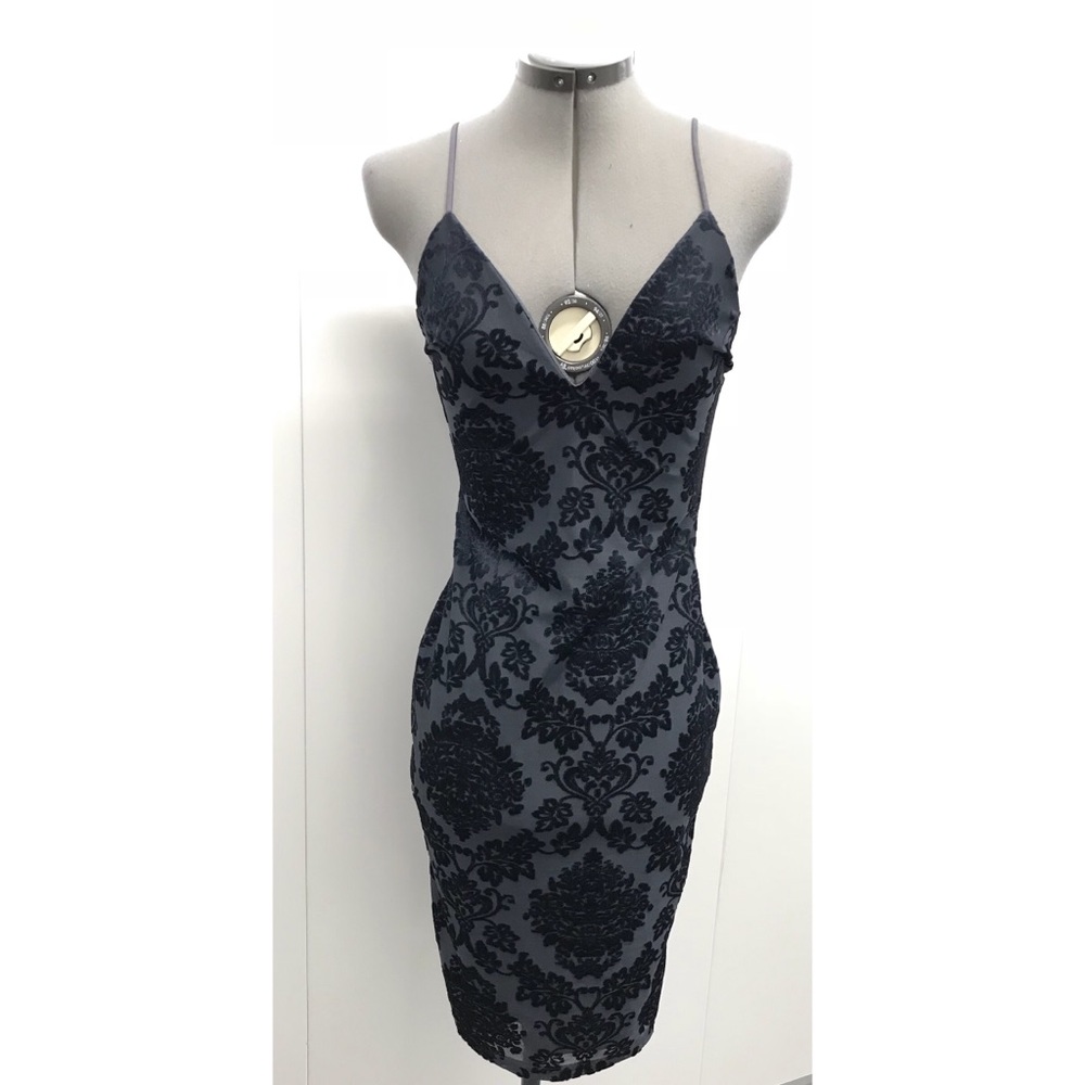 New Windsor velvet demask print short dress